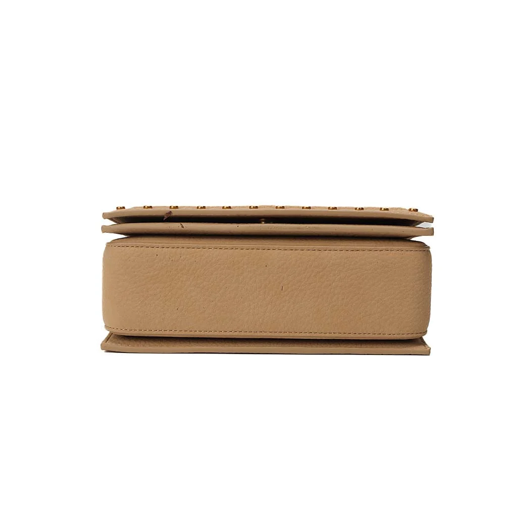 Bolsa Pequena Soft Bege Alça De Ombro Corrente - vista 6 de 7