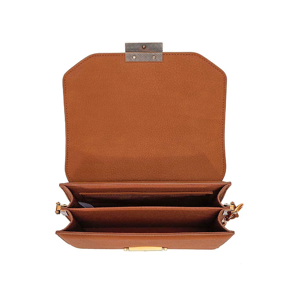 Bolsa Pequena Nobuck Marrom Safari Alça Transversal - vista 7 de 7