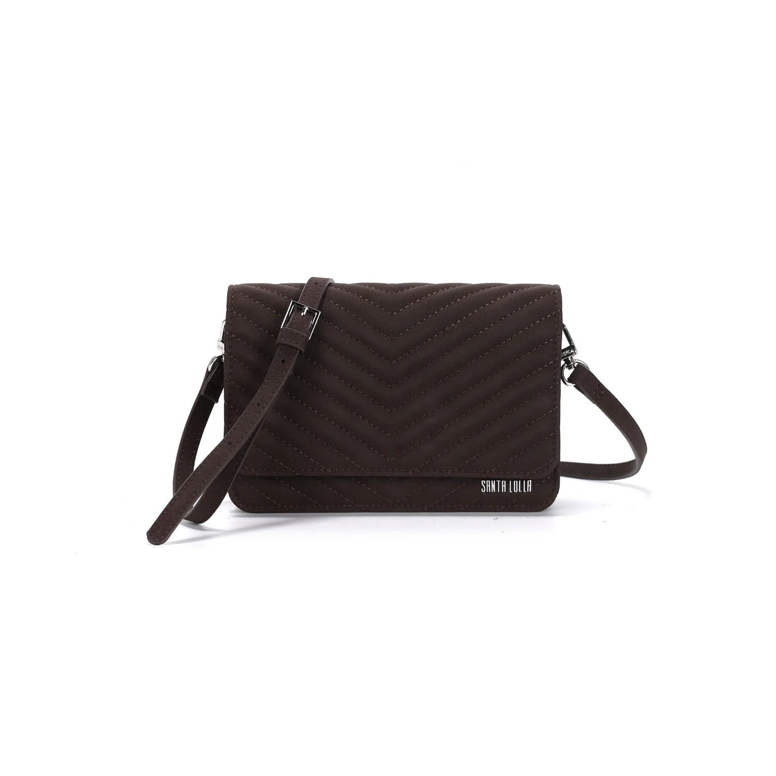 Bolsa Pequena Soft Marrom Dark Alça Transversal - vista 1 de 3