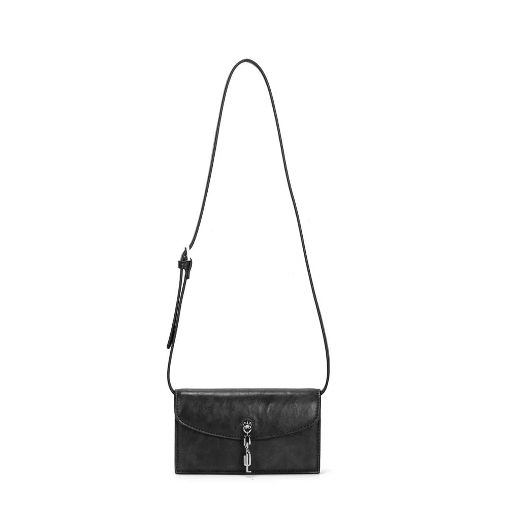 Bolsa Pequena Rustico Preta Alça De Ombro - vista 1 de 3