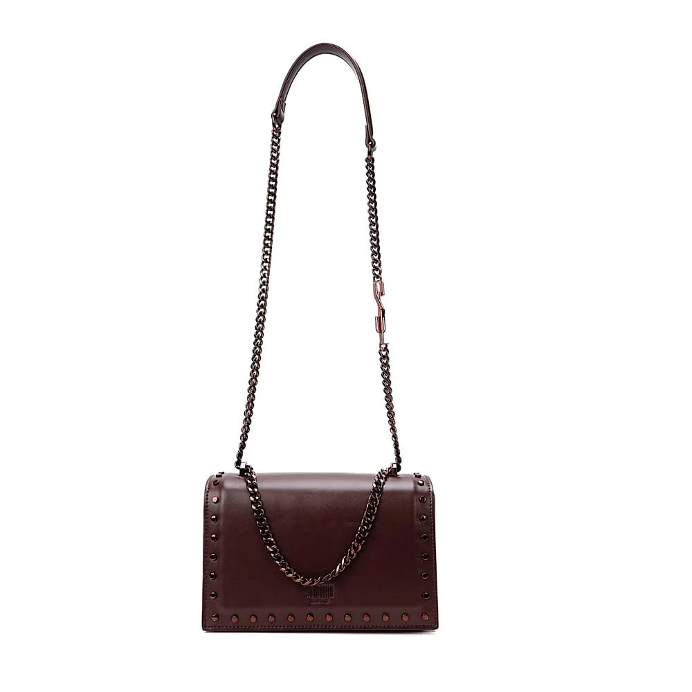 Bolsa Pequena Soft Marrom Dark Alça De Ombro Corrente - vista 1 de 7