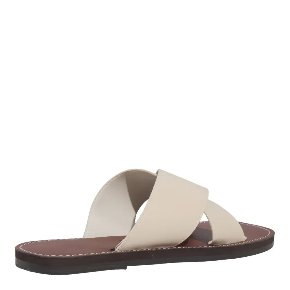 Rasteira Tira Cruzada Napa Soft Creme - vista 3 de 4