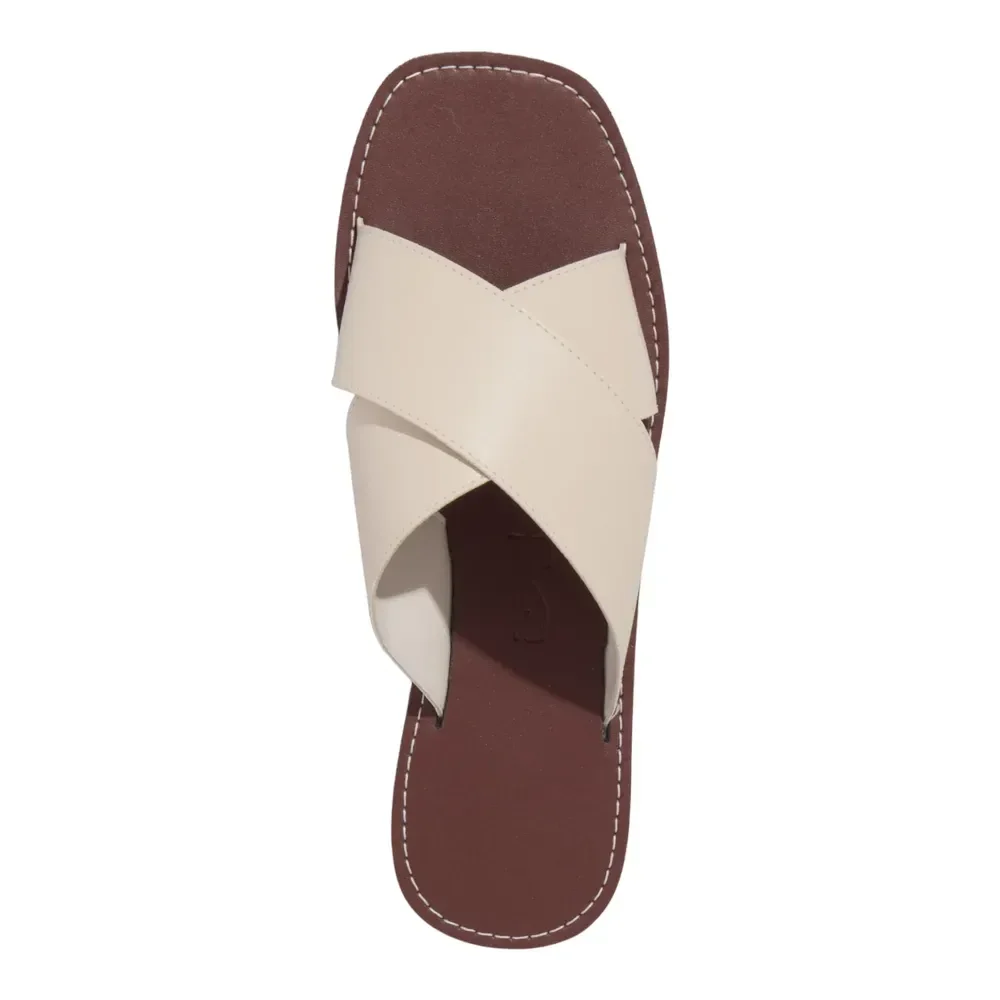 Rasteira Tira Cruzada Napa Soft Creme - vista 4 de 4