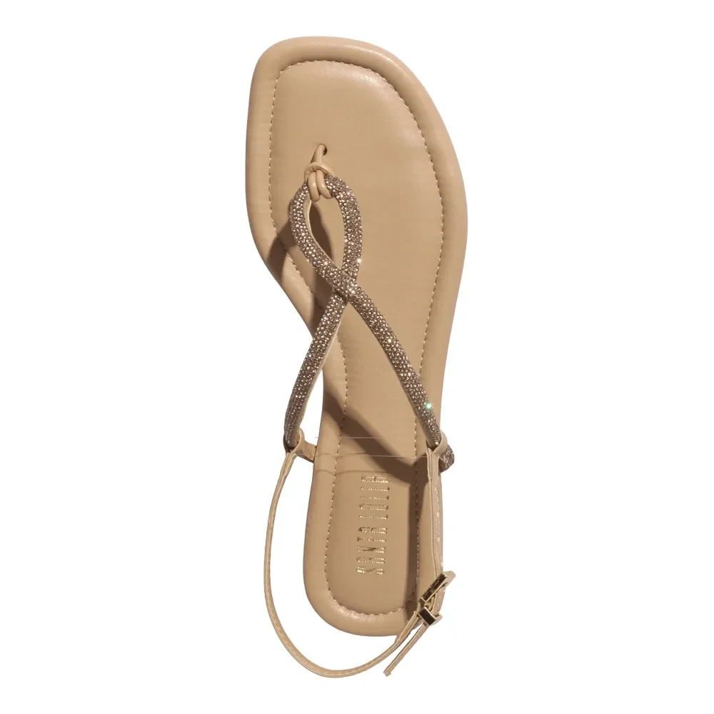Rasteira Napa Soft Bege Bico Quadrado - vista 4 de 4