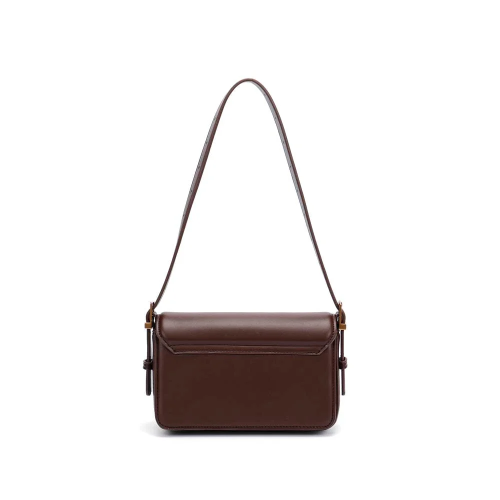 Bolsa Pequena Soft Marrom Dark Alça De Ombro - vista 3 de 5