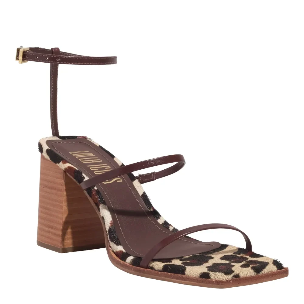 Sandália Lolla Couro Salto Bloco Animal Print Onça - vista 1 de 2