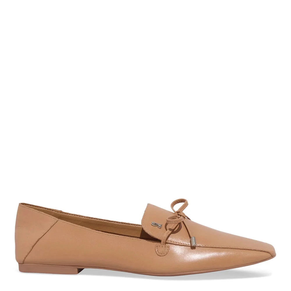Mocassim Couro Soft Bico Quadrado Bege - vista 1 de 4