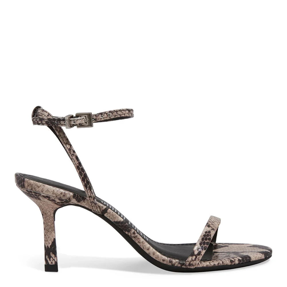 Sandália Couro Animal Print Cobra Salto Fino - vista 1 de 3