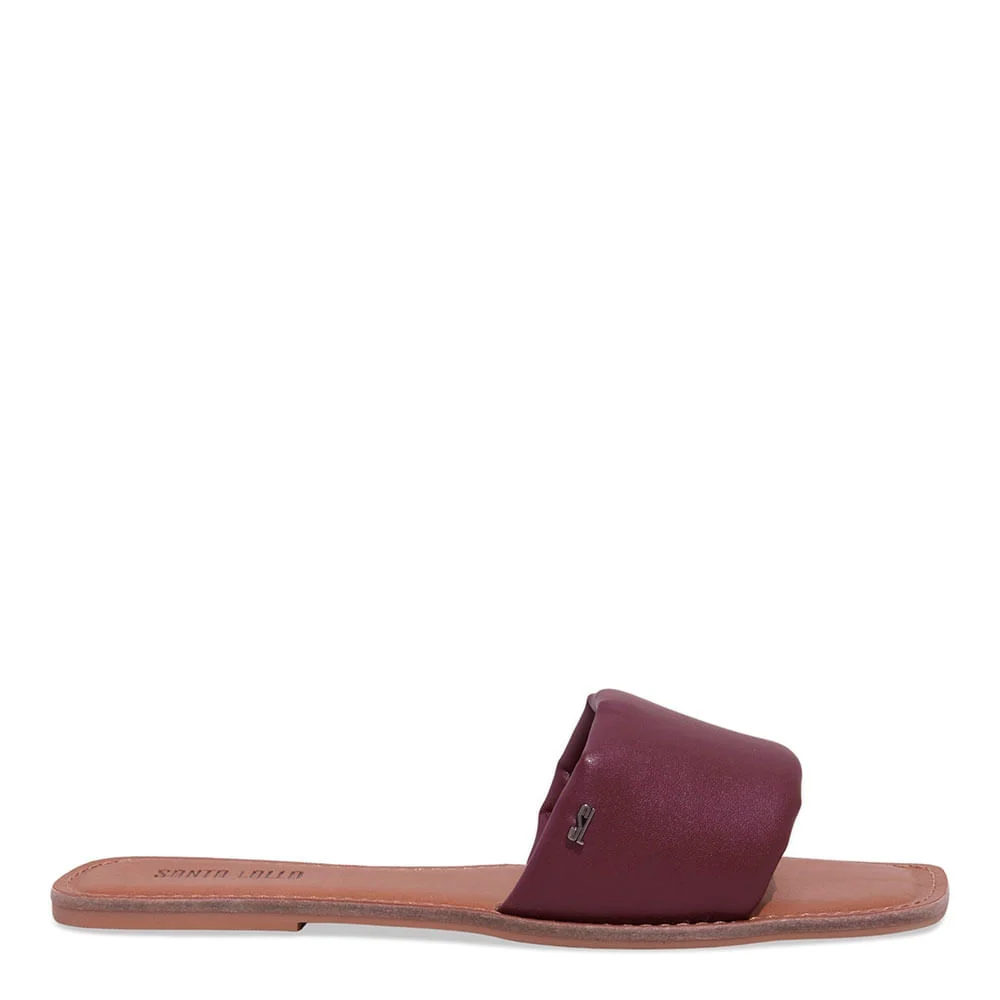 Rasteira Napa Santorine Vermelho Marsala - vista 1 de 4