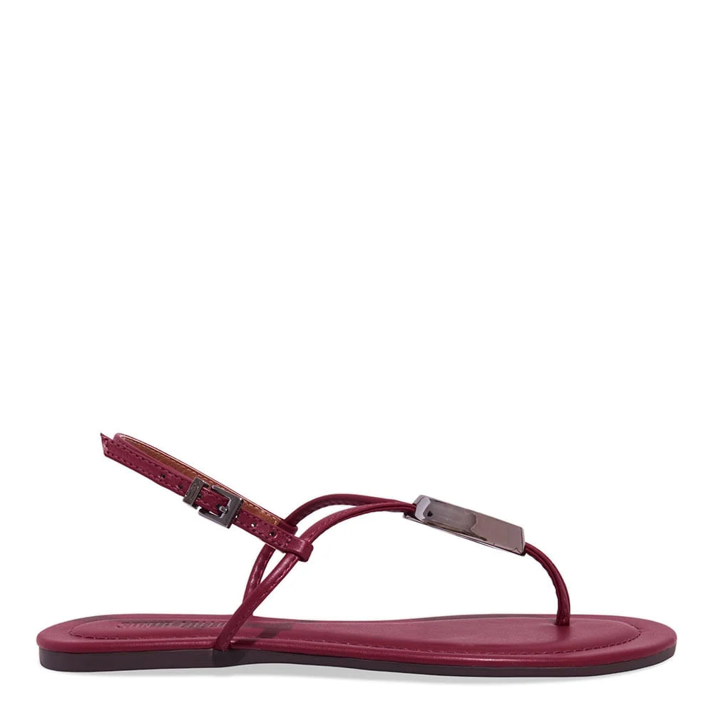 Rasteira Napa Santorine Vermelho Marsala - vista 1 de 4