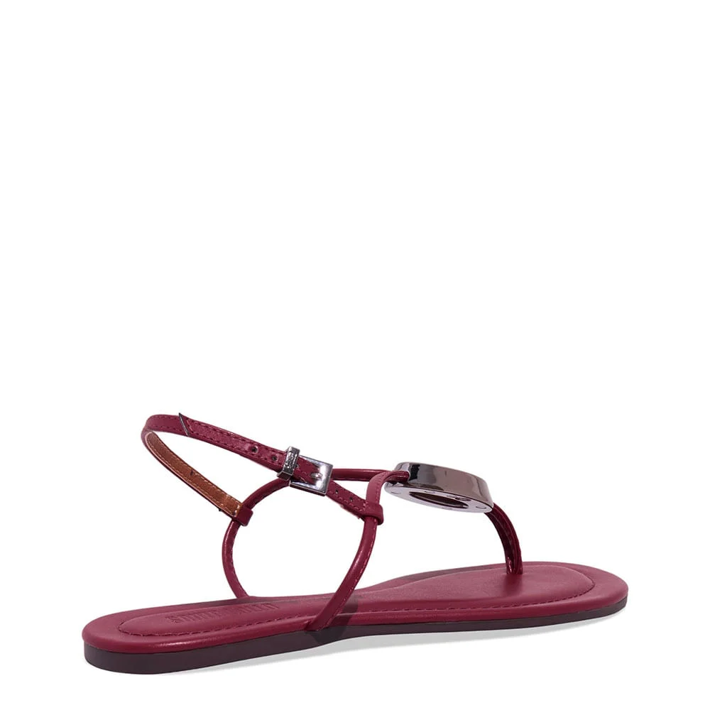 Rasteira Napa Santorine Vermelho Marsala - vista 3 de 4