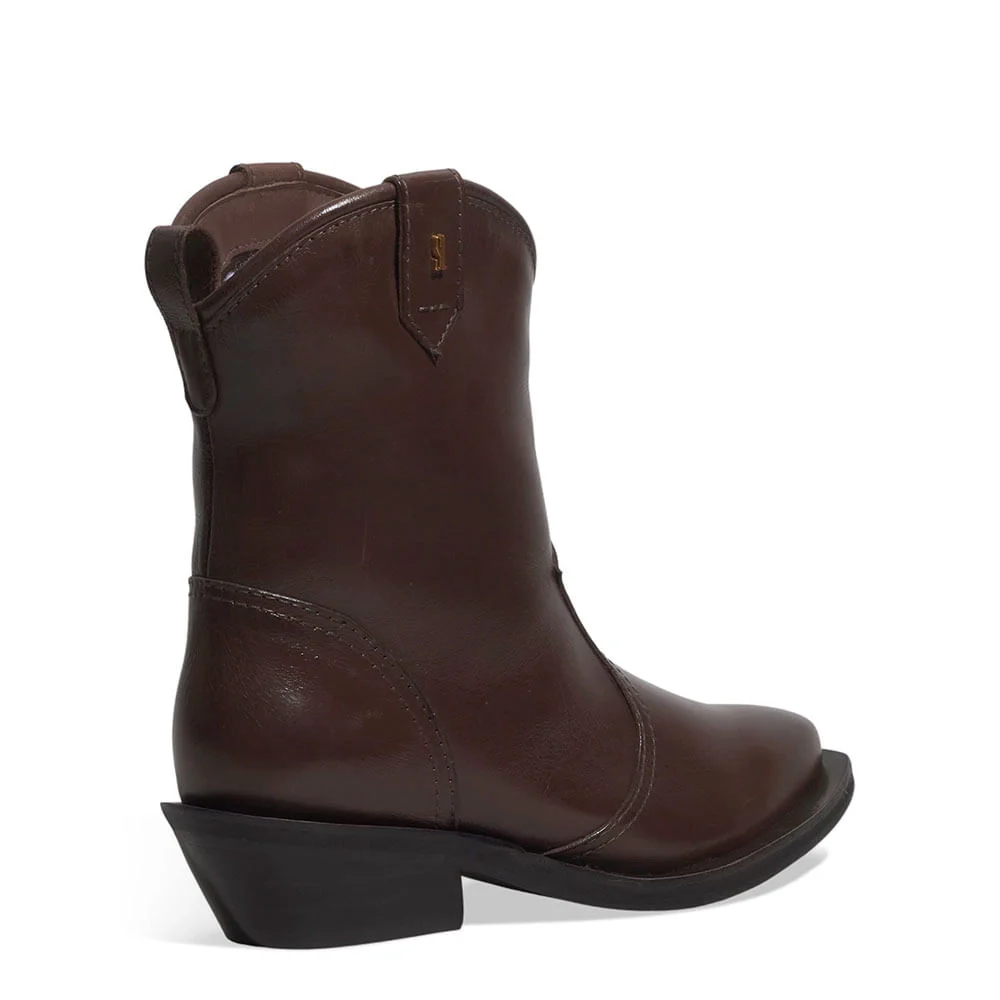 Bota Western Couro Confort Cano Longo Marrom Dark - vista 3 de 3