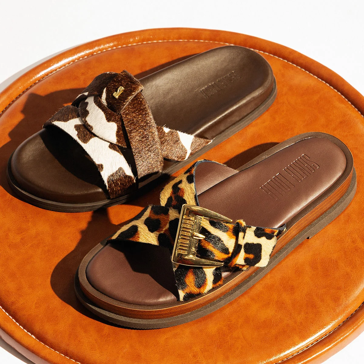 Papete Couro Pelo Fivela Maxi Animal Print Onça - vista 6 de 6