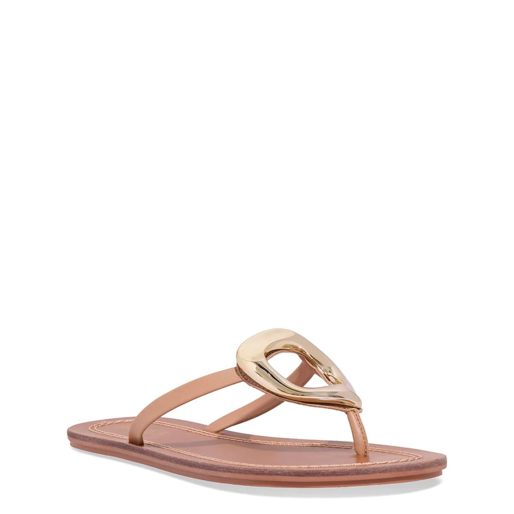 Rasteira Napa Santorine Bege Palha - vista 2 de 4