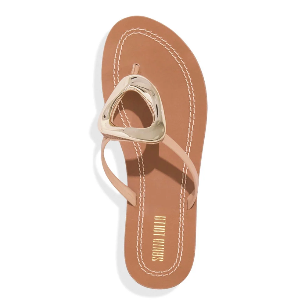 Rasteira Napa Santorine Bege Palha - vista 4 de 4