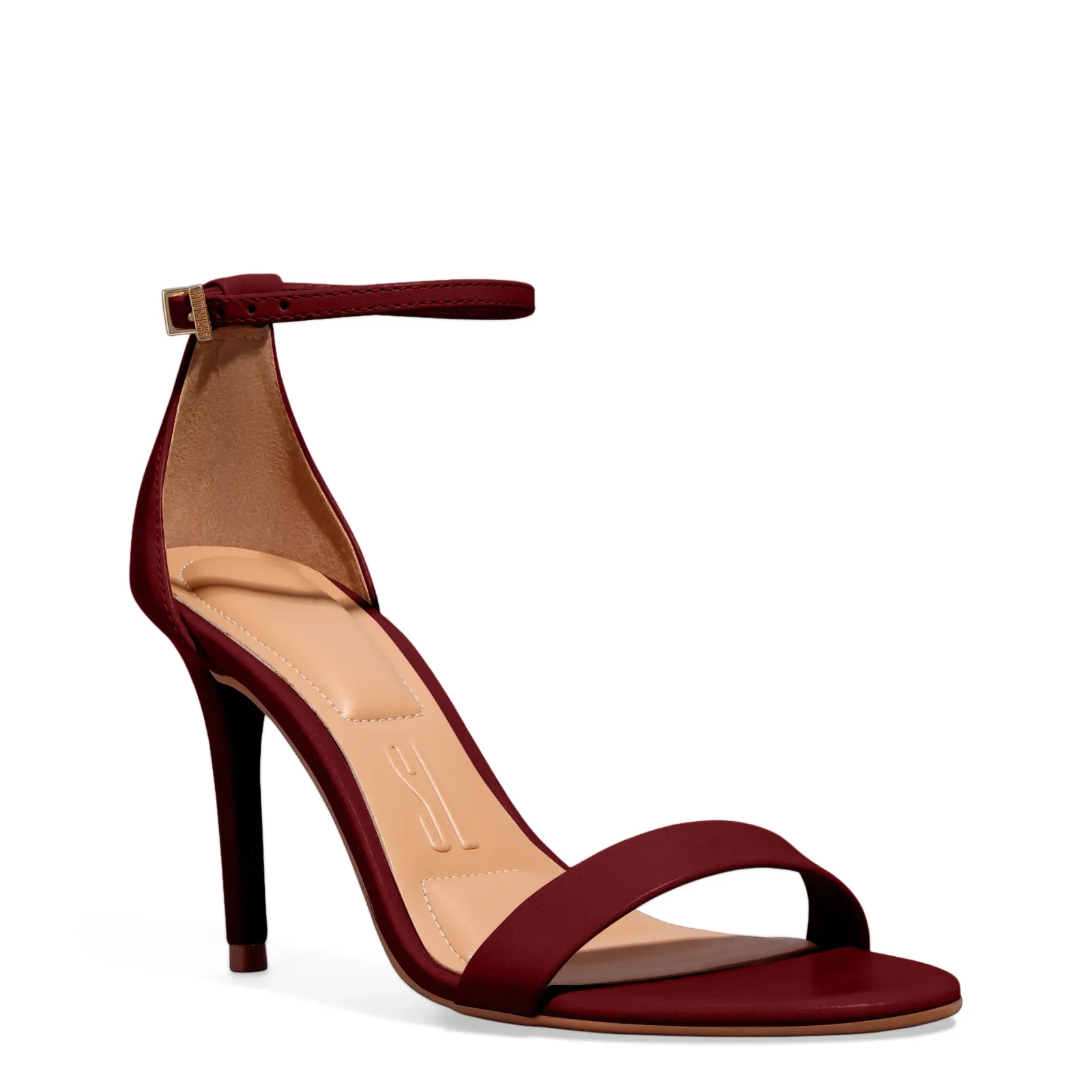 Sandália Napa Santorine Vermelho Marsala Salto Alto Fino - vista 1 de 2