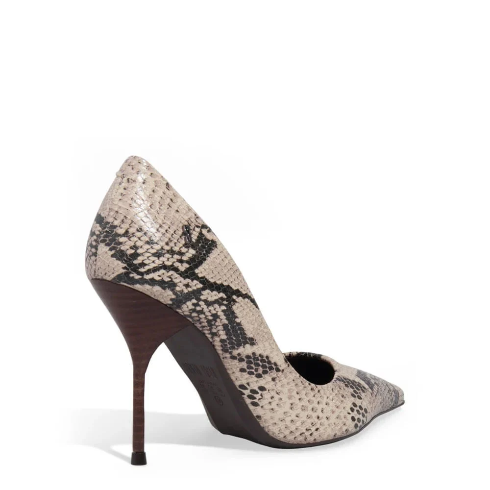 Scarpin Couro Estampa Animal Print Onça Bico Fino Salto Agulha - vista 3 de 3
