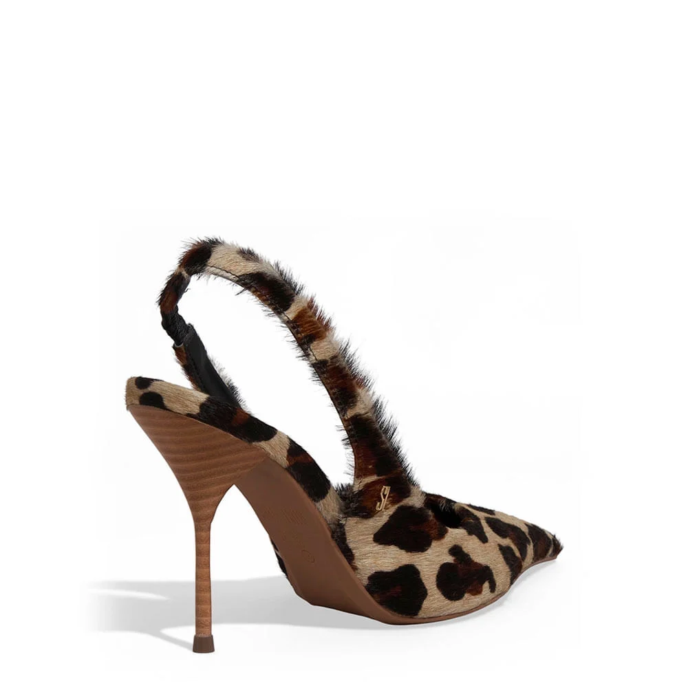 Scarpin Couro Estampa Animal Print Onça Bico Fino Salto Agulha - vista 3 de 3