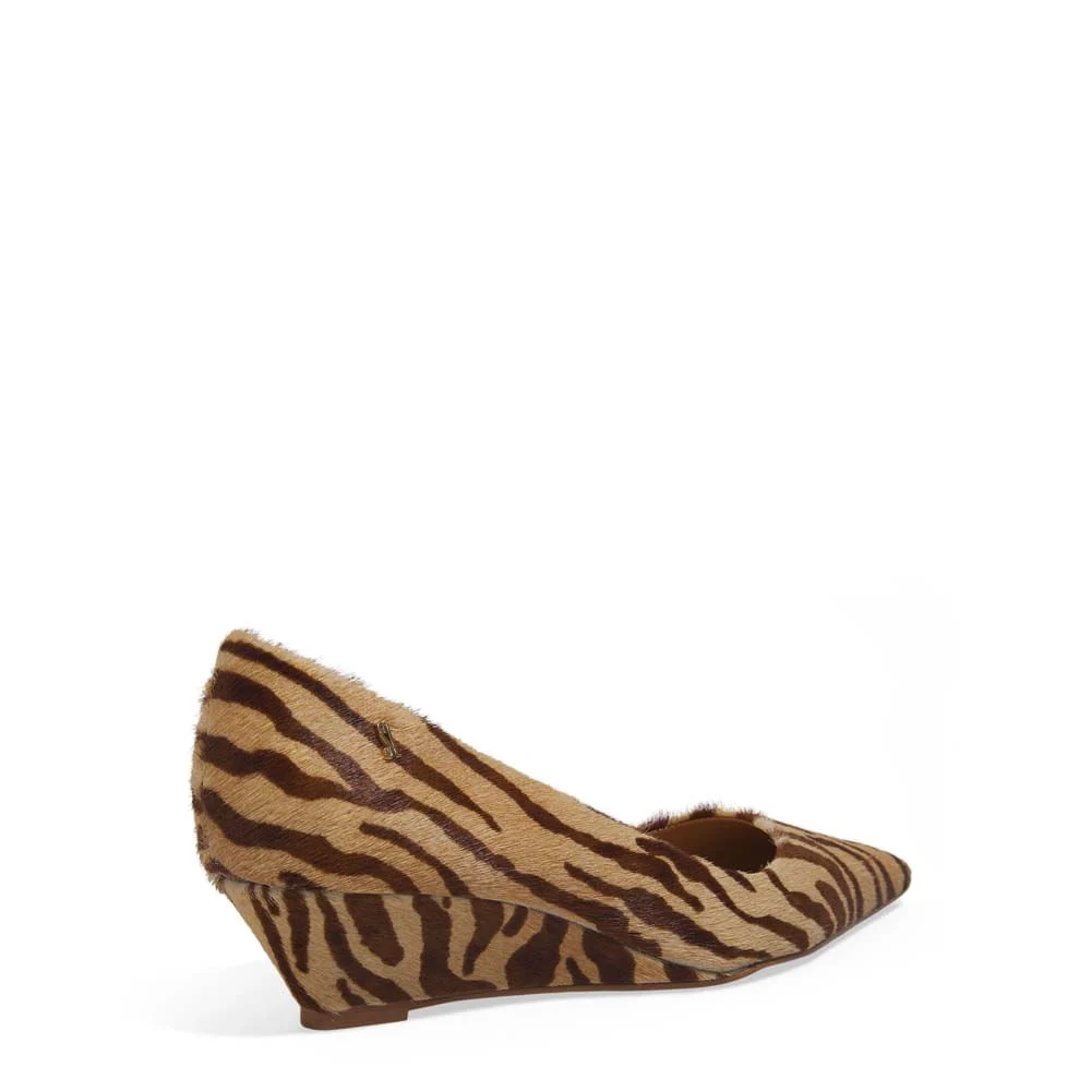 Scarpin Anabela Couro Pelo Animal Print Zebra - vista 3 de 3