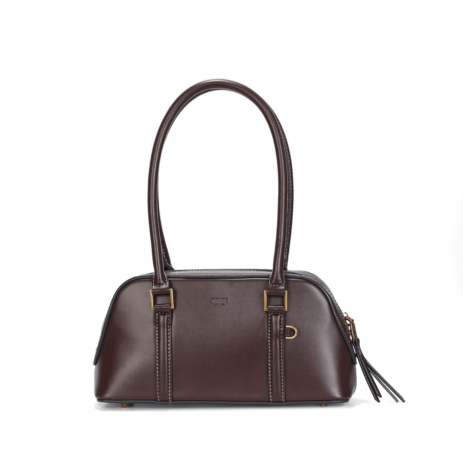 Bolsa De Ombro Estruturada Soft Liso Marrom Dark - vista 1 de 3