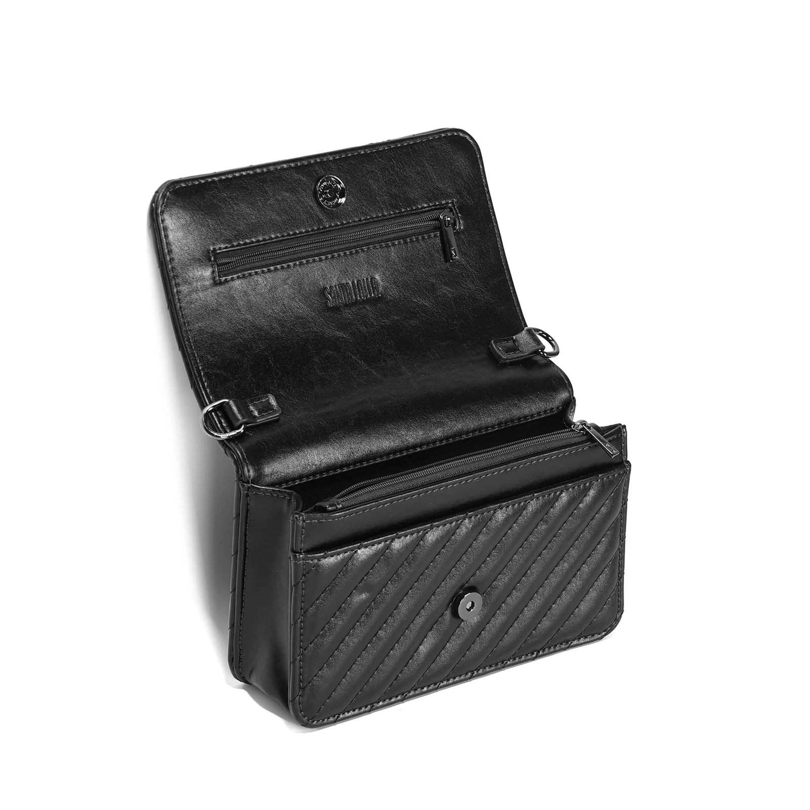 Bolsa Rústica Matelassê Alça Corrente Preto - vista 3 de 3
