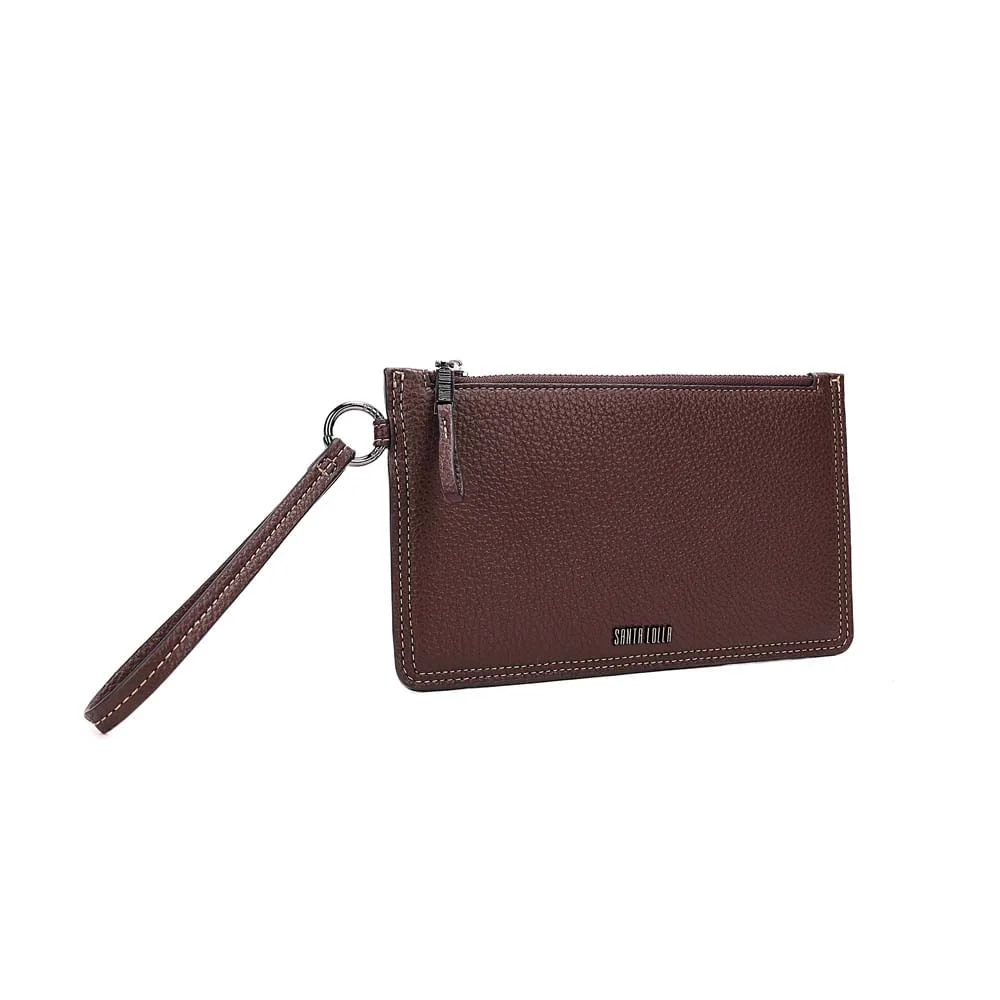 Clutch Pequena Floater Marrom Alça De Mão - vista 2 de 7