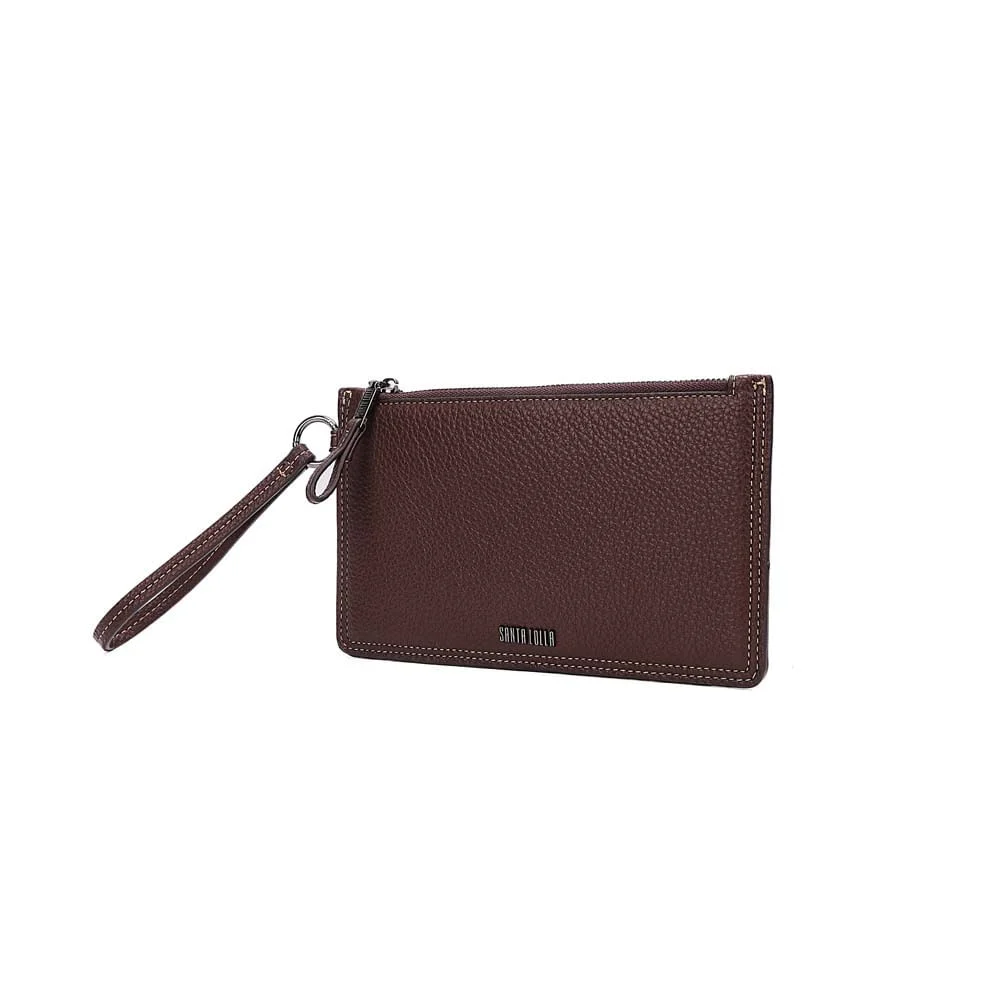 Clutch Pequena Floater Marrom Alça De Mão - vista 3 de 7