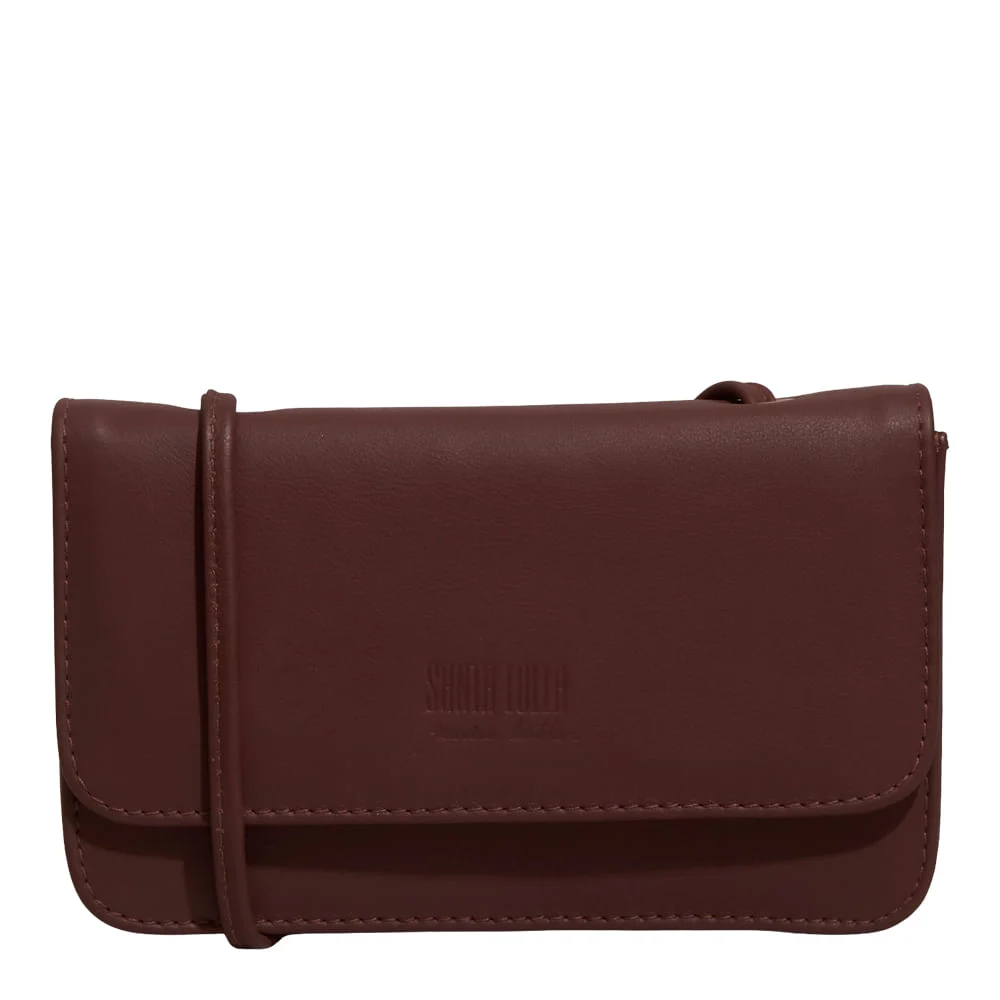 Bolsa Pequena Couro Soft Marrom Terracota Alça Transversal - vista 1 de 4