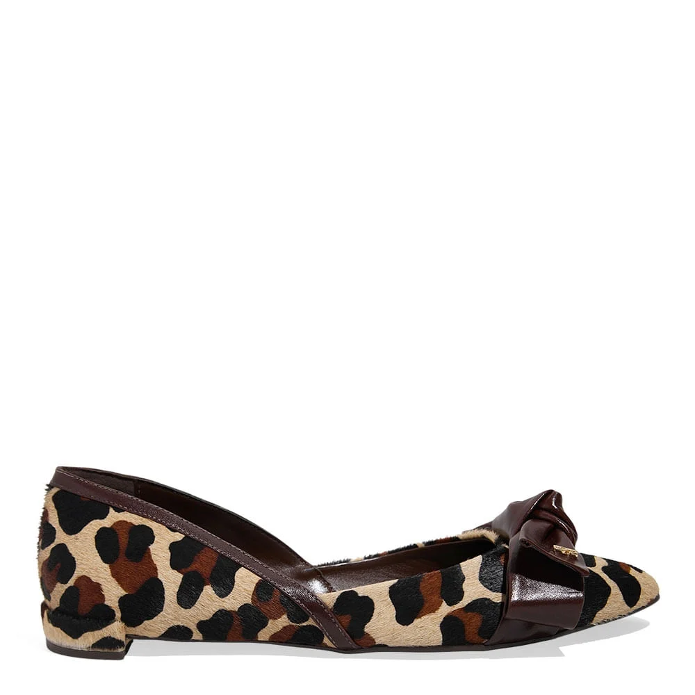Sapatilha Laço Couro Pelo Animal Print Onça - vista 2 de 6
