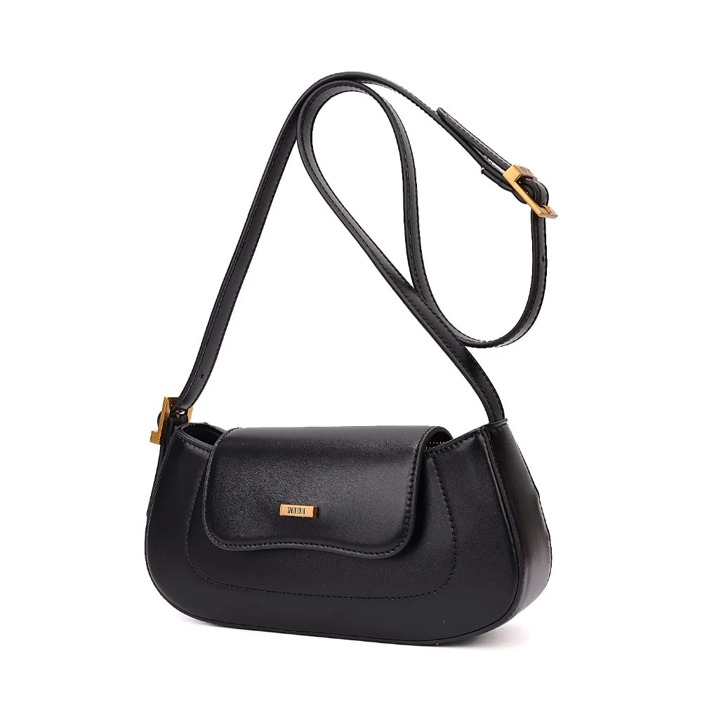 Bolsa Baguete Pequena Soft Preta Alça de Ombro - vista 5 de 9