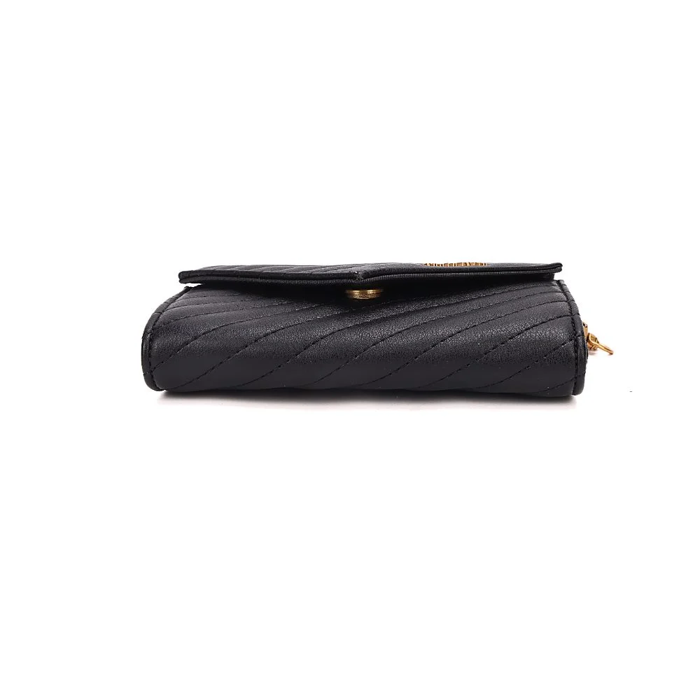 Bolsa Carteira Soft Preto Black Alça Transversal Corrente - vista 6 de 7
