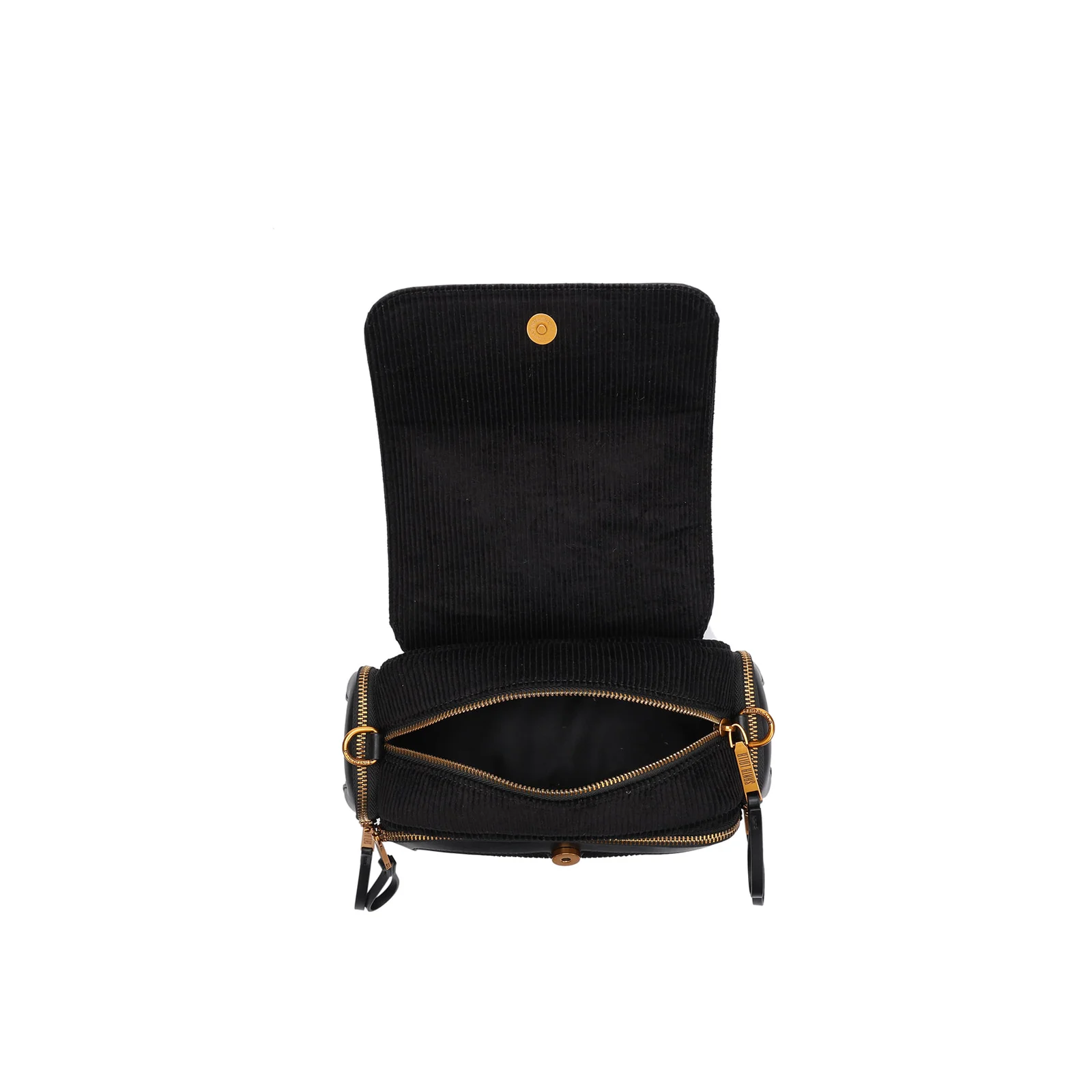 Bolsa Média Veludo Cotelê Transversal Preto - vista 5 de 6