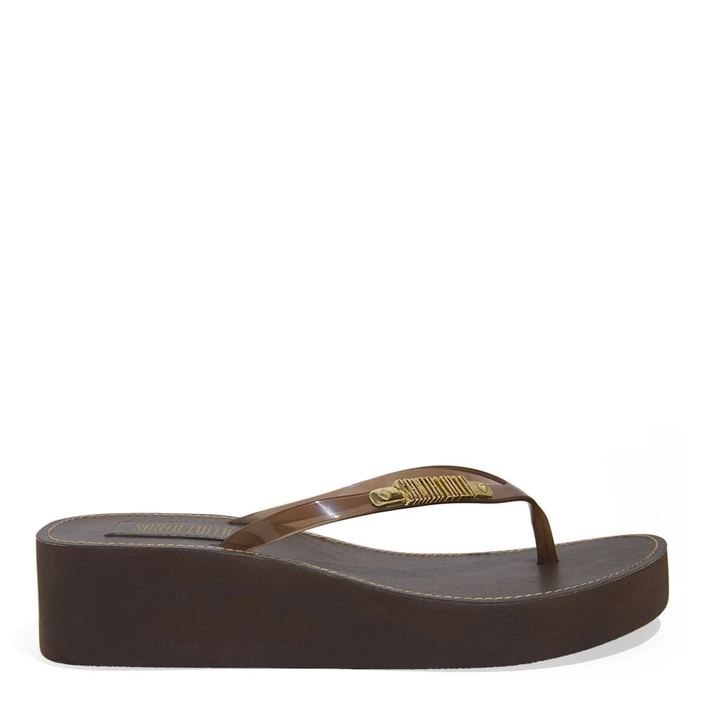 Chinelo Borracha Flip Flop flatform Marrom Cocoa - vista 1 de 6