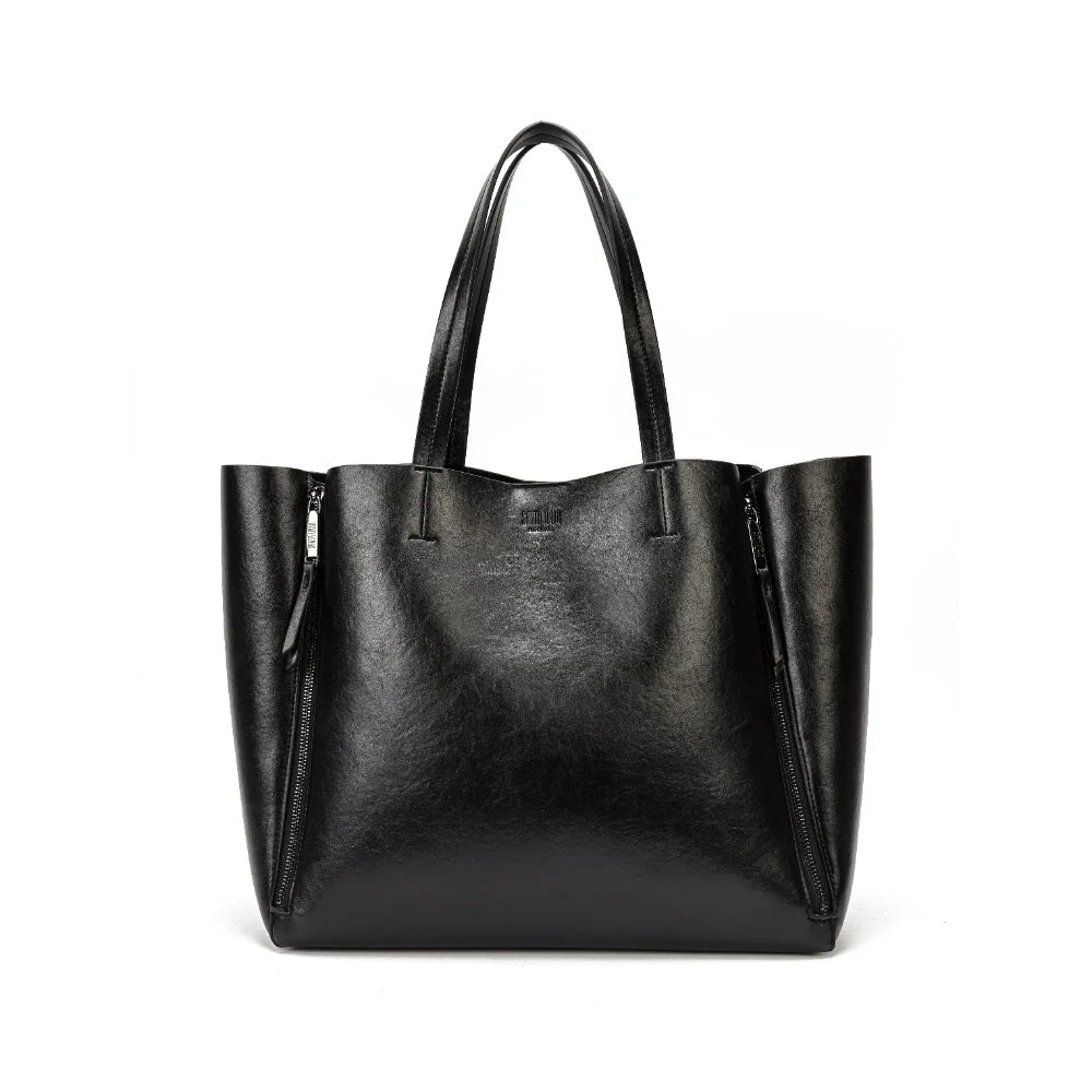 Bolsa Shopper Grande Rústico Preto Zíper - vista 1 de 9