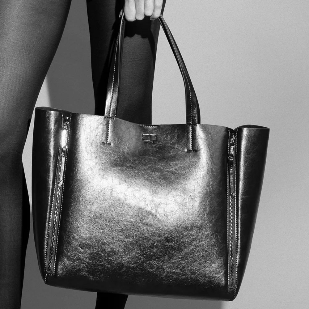 Bolsa Shopper Grande Rústico Preto Zíper - vista 3 de 9