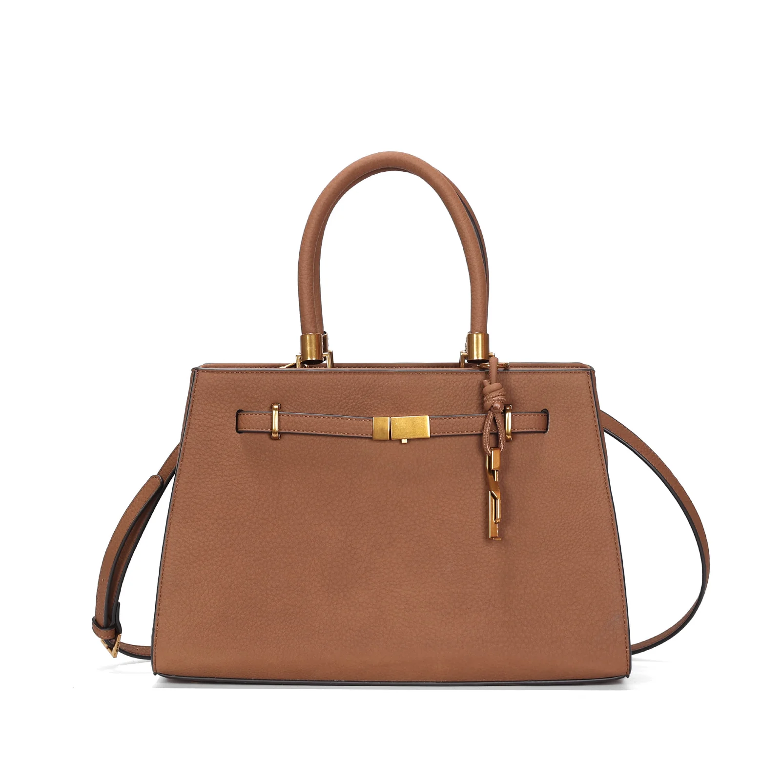 Bolsa Média Nobuck Alça Transversal Marrom Safari - vista 1 de 3