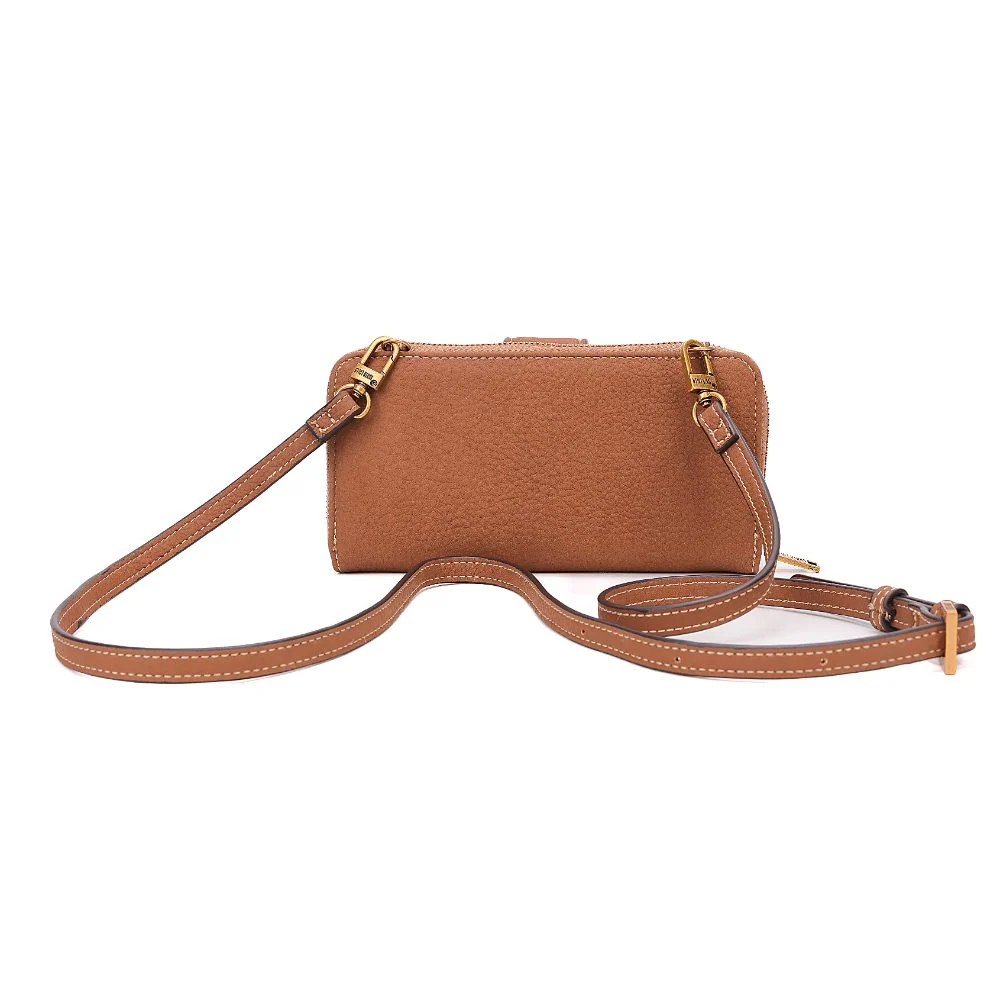 Bolsa Carteira Nobuck Marrom Safari Alça Transversal - vista 5 de 7