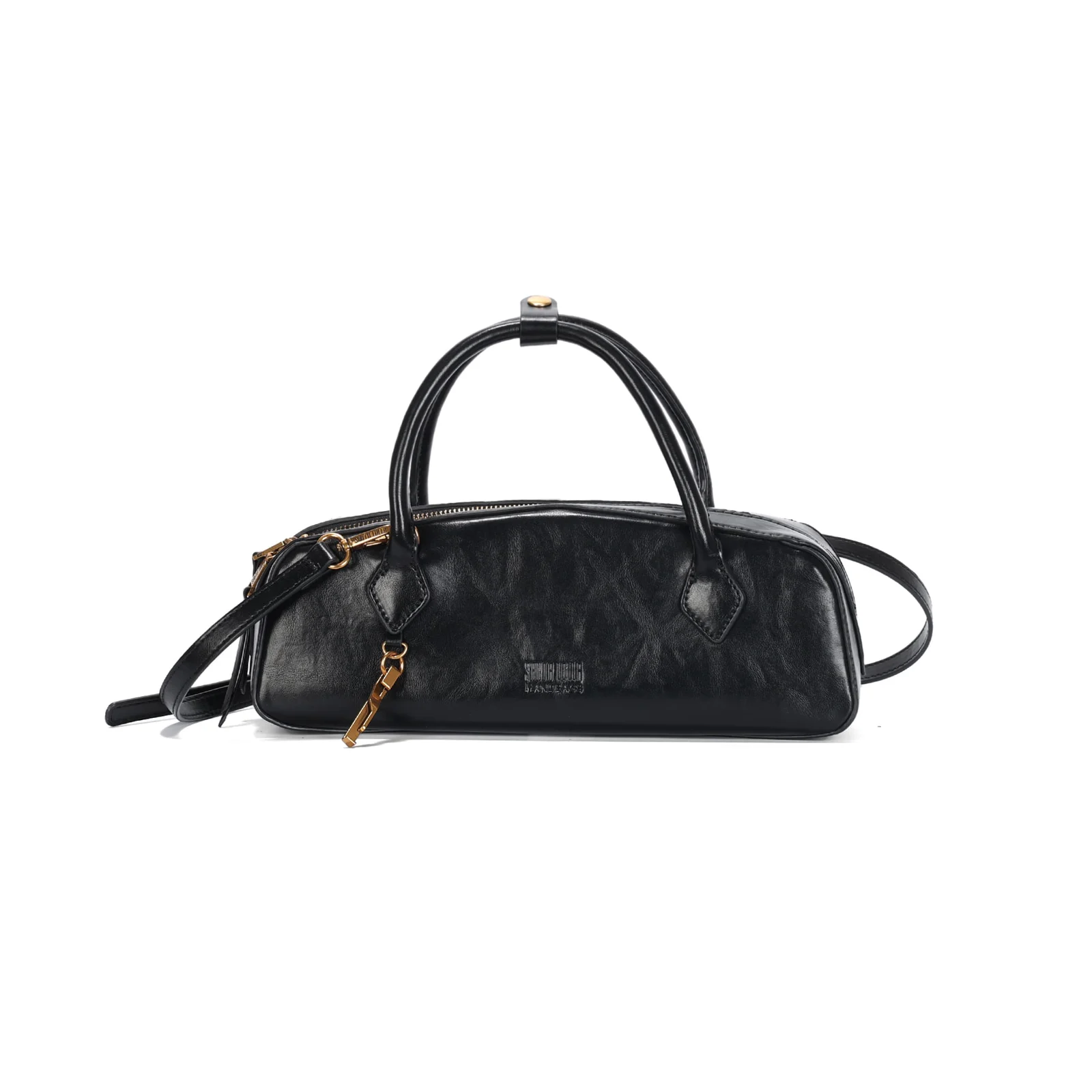 Bolsa Baguete Pequena Soft Preto Alça Dupla - vista 1 de 4