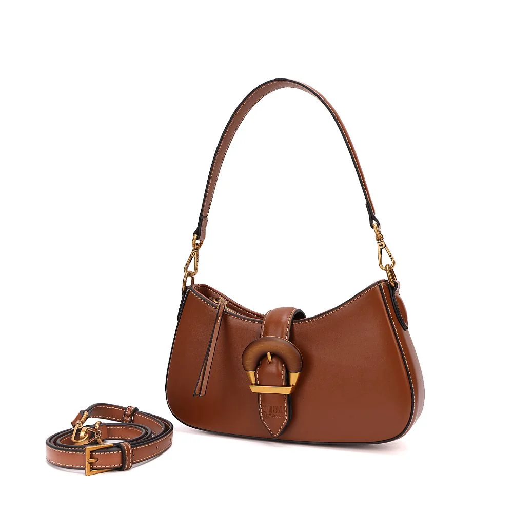 Bolsa Pequena Soft Marrom Safari Alça de Ombro - vista 4 de 8