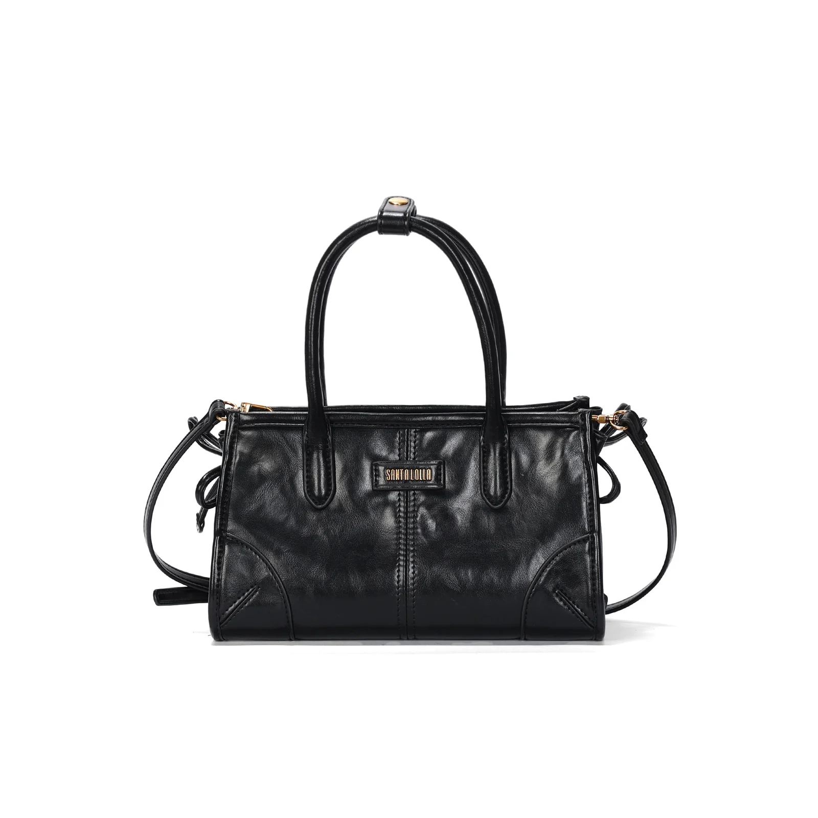 Bolsa Pequena Soft Preto Alça Dupla - vista 1 de 3