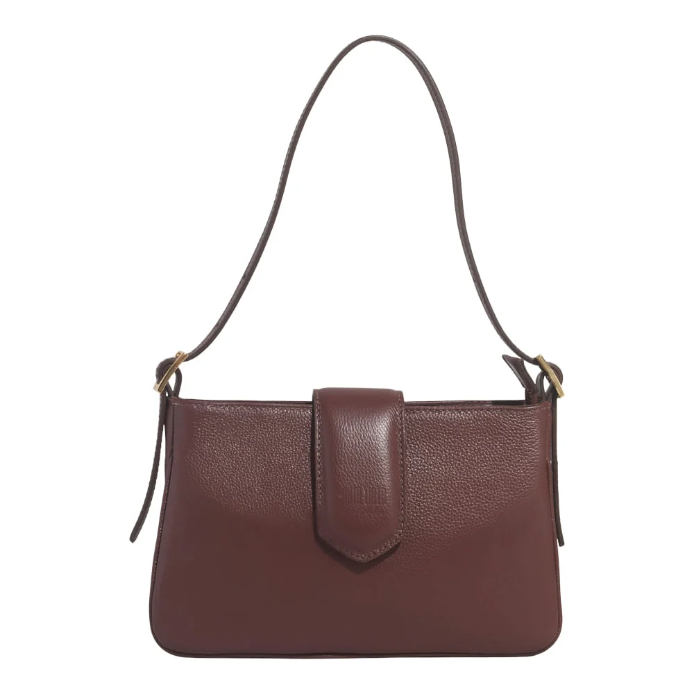 Bolsa Pequena Couro Floater Marrom Dark Alça de Ombro - vista 1 de 3