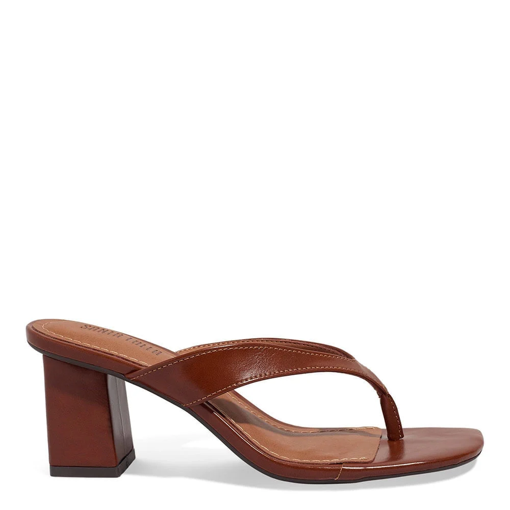 Mule Thong Napa Pu Salto Grosso Marrom Whisky - vista 1 de 3