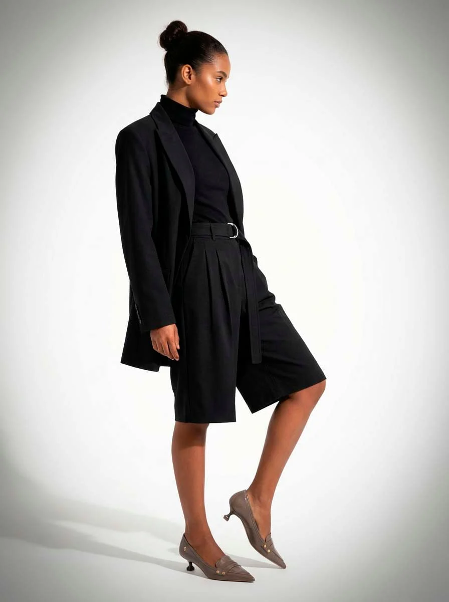 Scarpin Couro Confort Cinza Fog Bico Fino Salto Baixo - vista 5 de 5