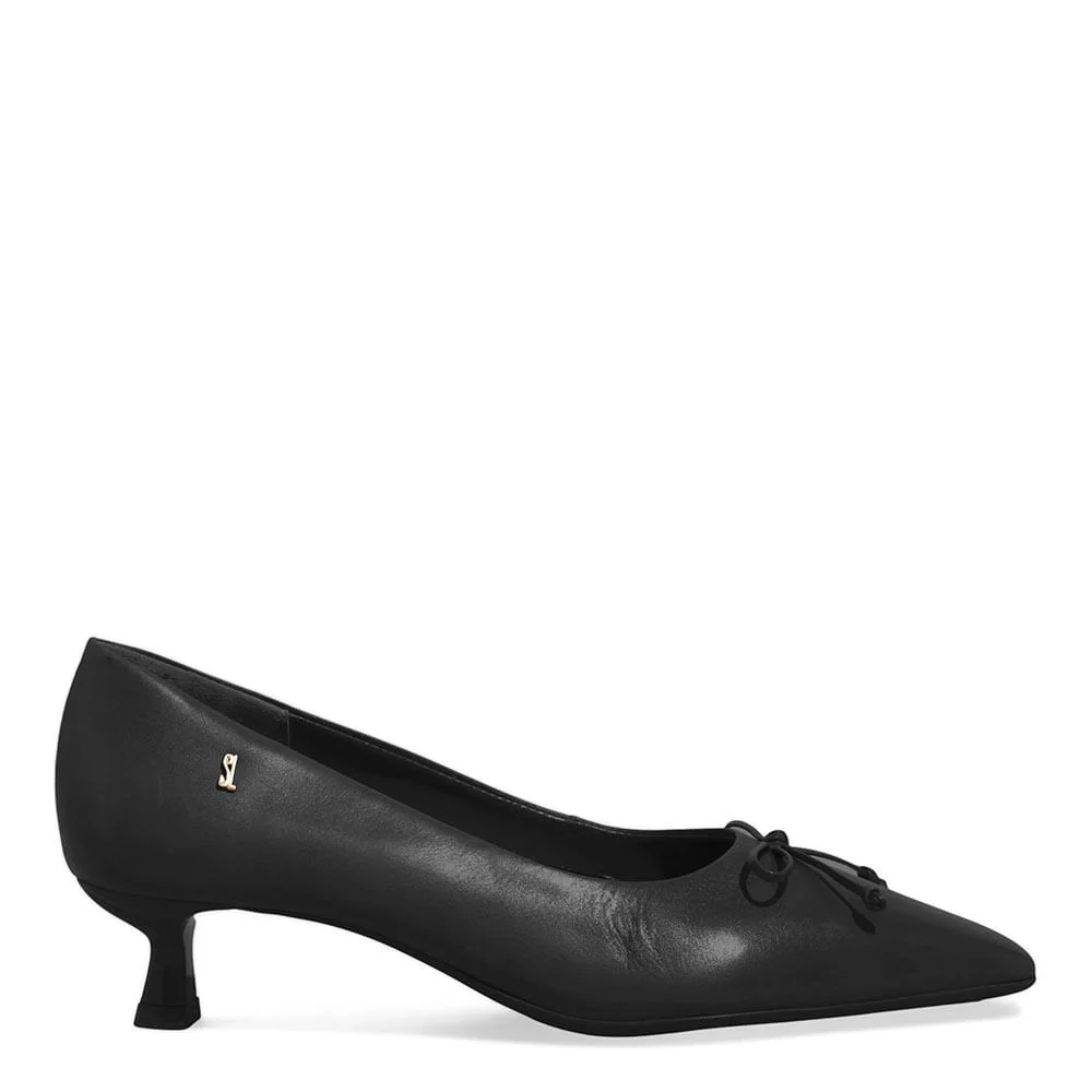 Scarpin Couro Soft Bico Quadrado Preto - vista 1 de 4