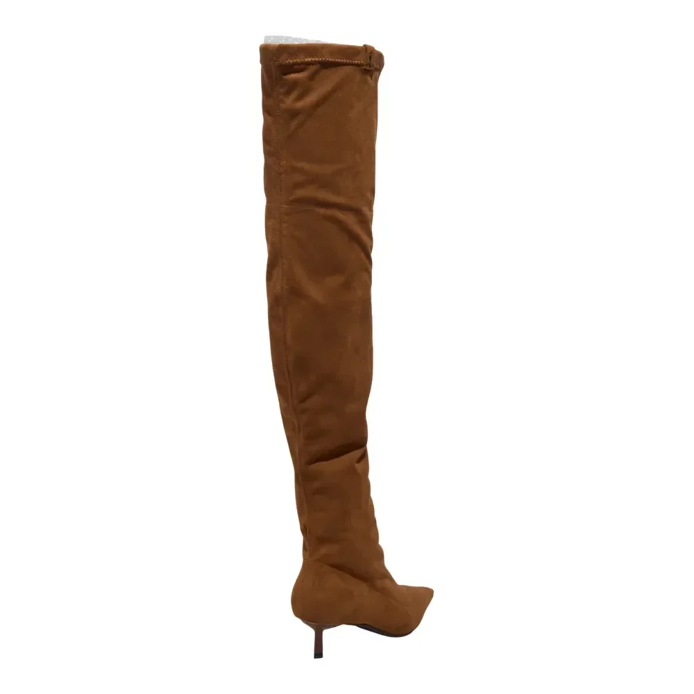 Bota Camurça Stretch Cano Alto Marrom - vista 3 de 3