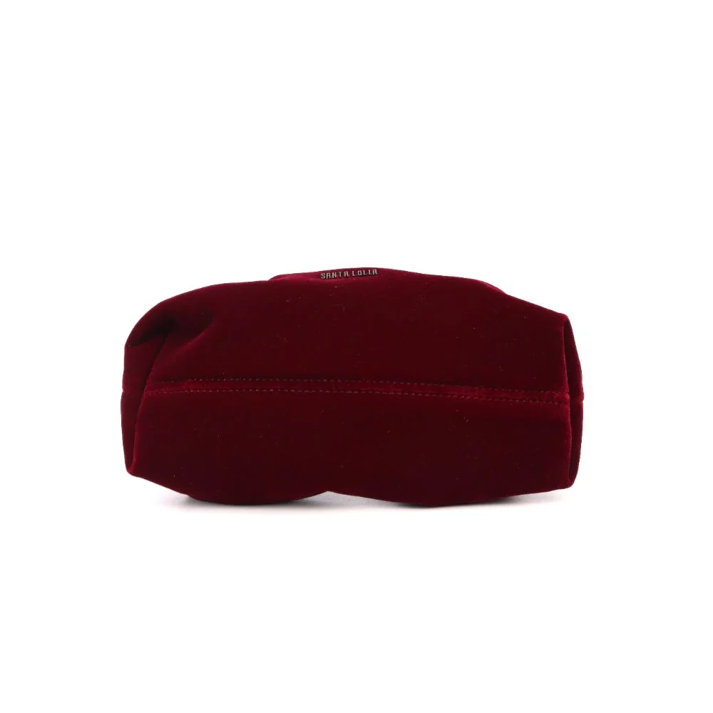 Bolsa Veludo Vermelho  Berry Alça de Ombro Corrente - vista 5 de 7