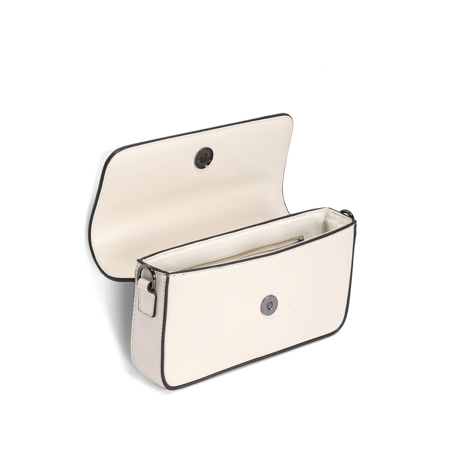 Bolsa Baguete Pequena Soft Liso New Marfim - vista 2 de 2