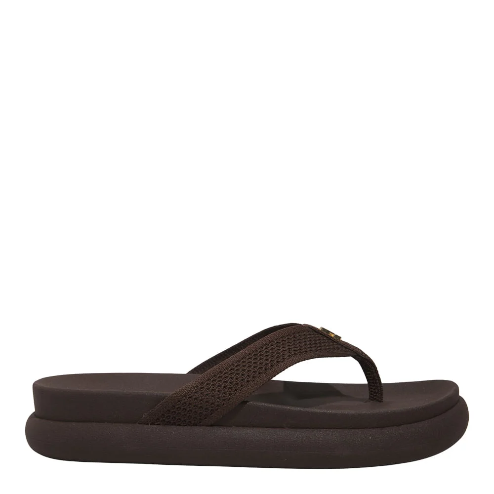 Chinelo Flip Flop Plataforma Borracha Marrom Cocoa - vista 1 de 5