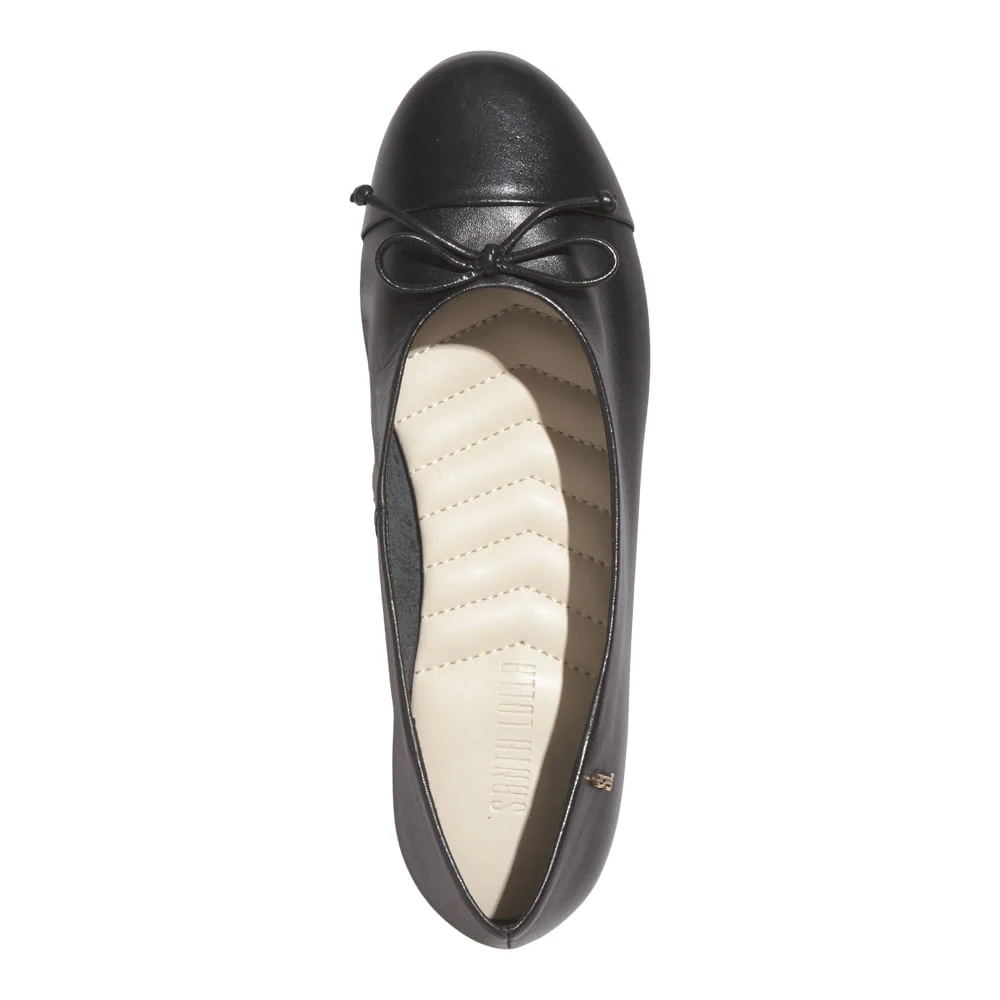 Sapatilha Laço Couro Nobre Soft Preto - vista 4 de 6