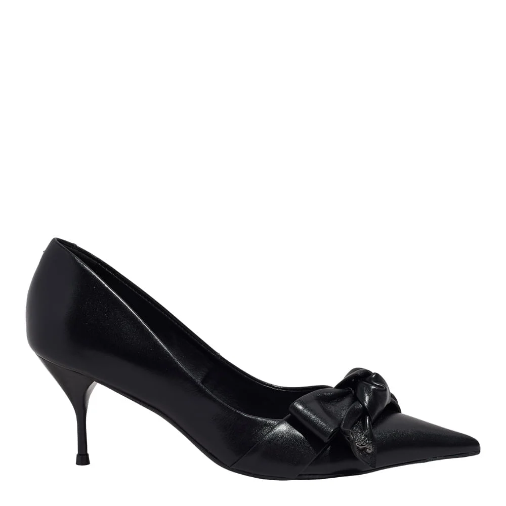 Scarpin Couro Confort Preto Bico Fino - vista 1 de 5
